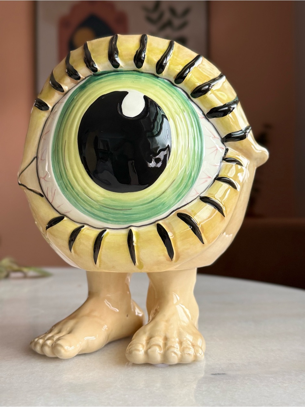Blue Sky 2018 Halloween Fun Ceramic Eyeball Sculpture Candy Dish Heather Goldwic